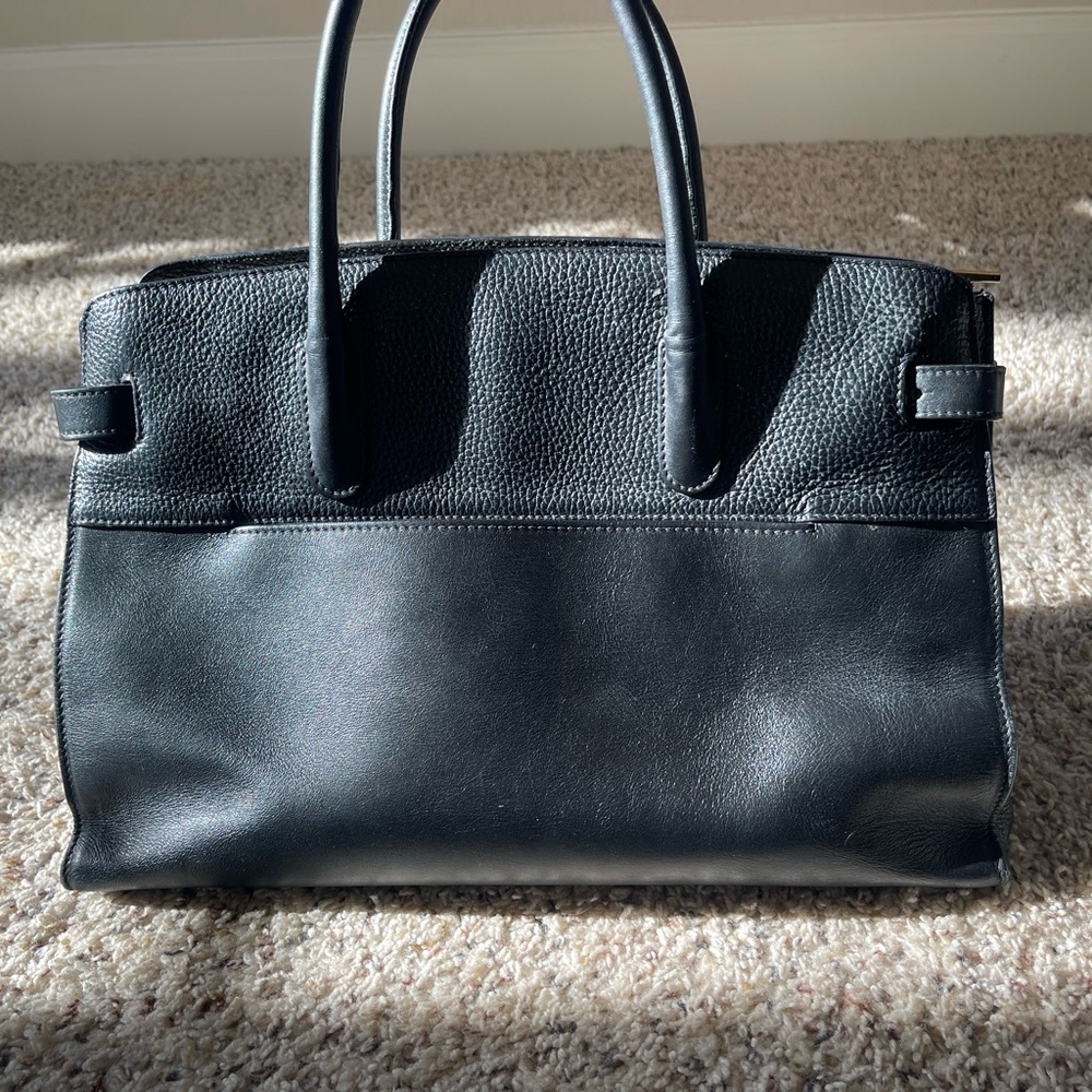 Cuyana Black Textured Leather tote , circa 2017